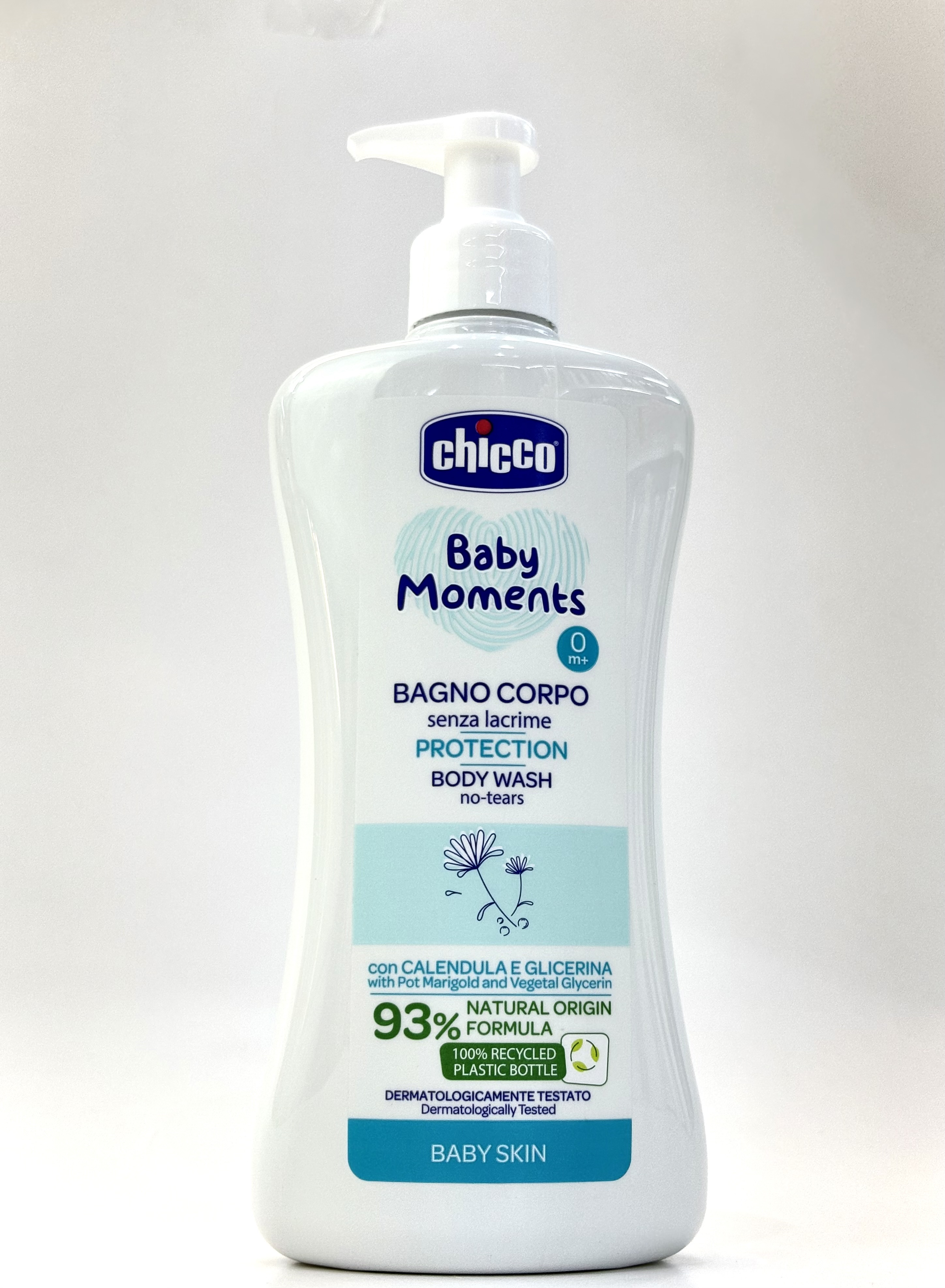 شامپو بدن پنبه و گلیسیرین 500 میل چیکو شوینده ملایم و مرطوب کننده پوست نوزاد