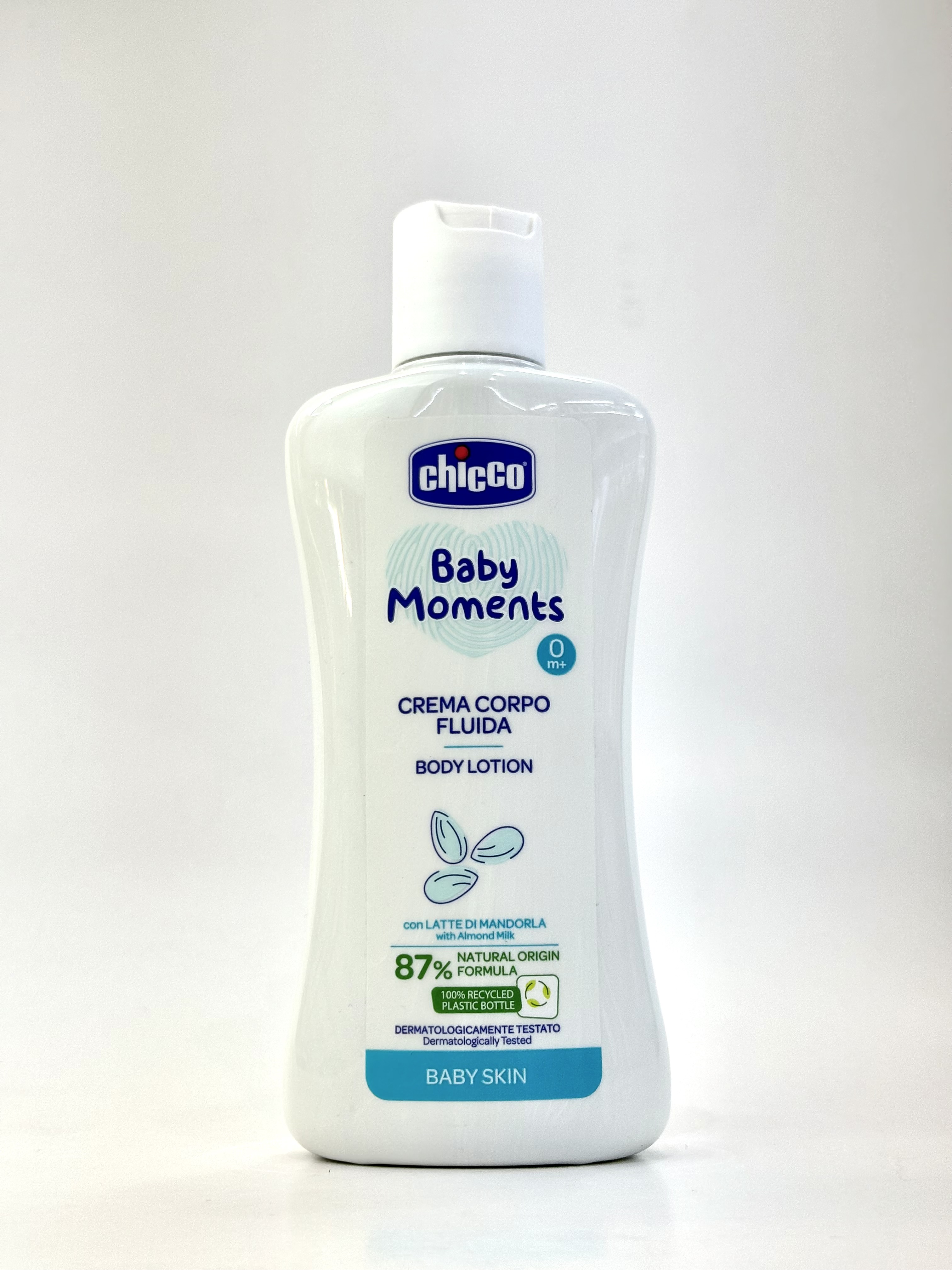 لوسیون بدن شیر بادام 200 میل چیکو مرطوب کننده و نرم کننده پوست حساس نوزاد