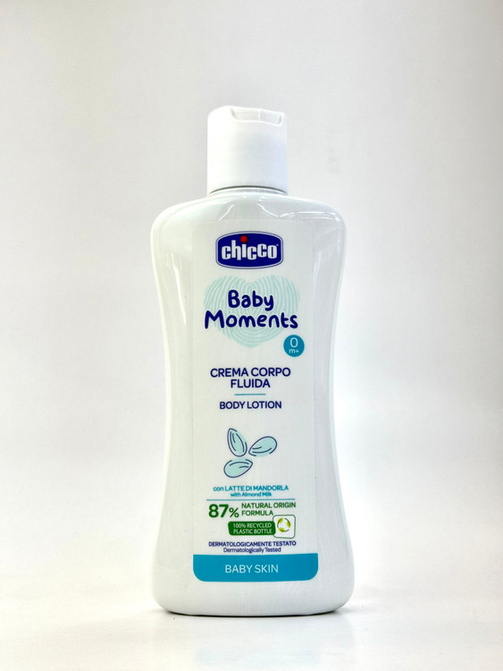 لوسیون بدن شیر بادام 200 میل چیکو مرطوب کننده و نرم کننده پوست حساس نوزاد
