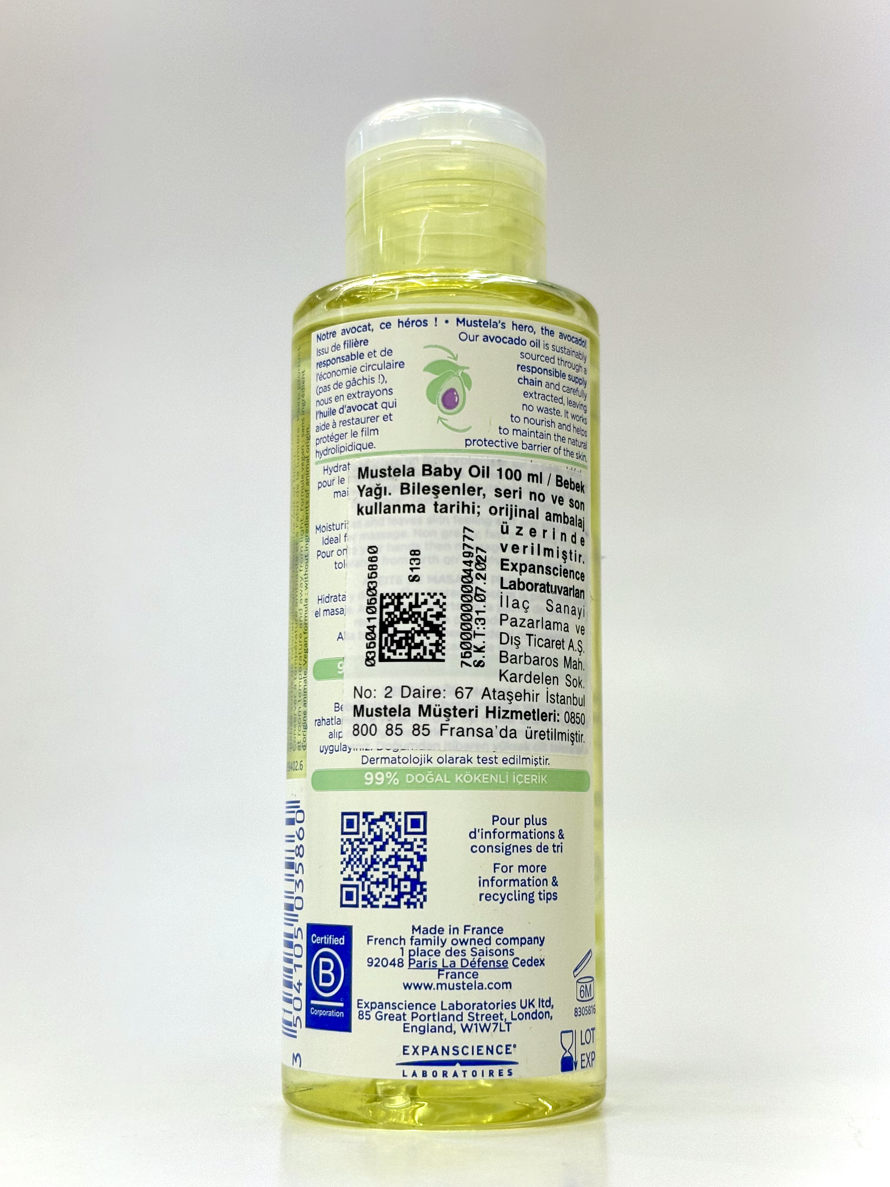 روغن بدن کاملا گیاهی 100 میل ماستلا نرم کننده و آرامش بخش پوست کودک