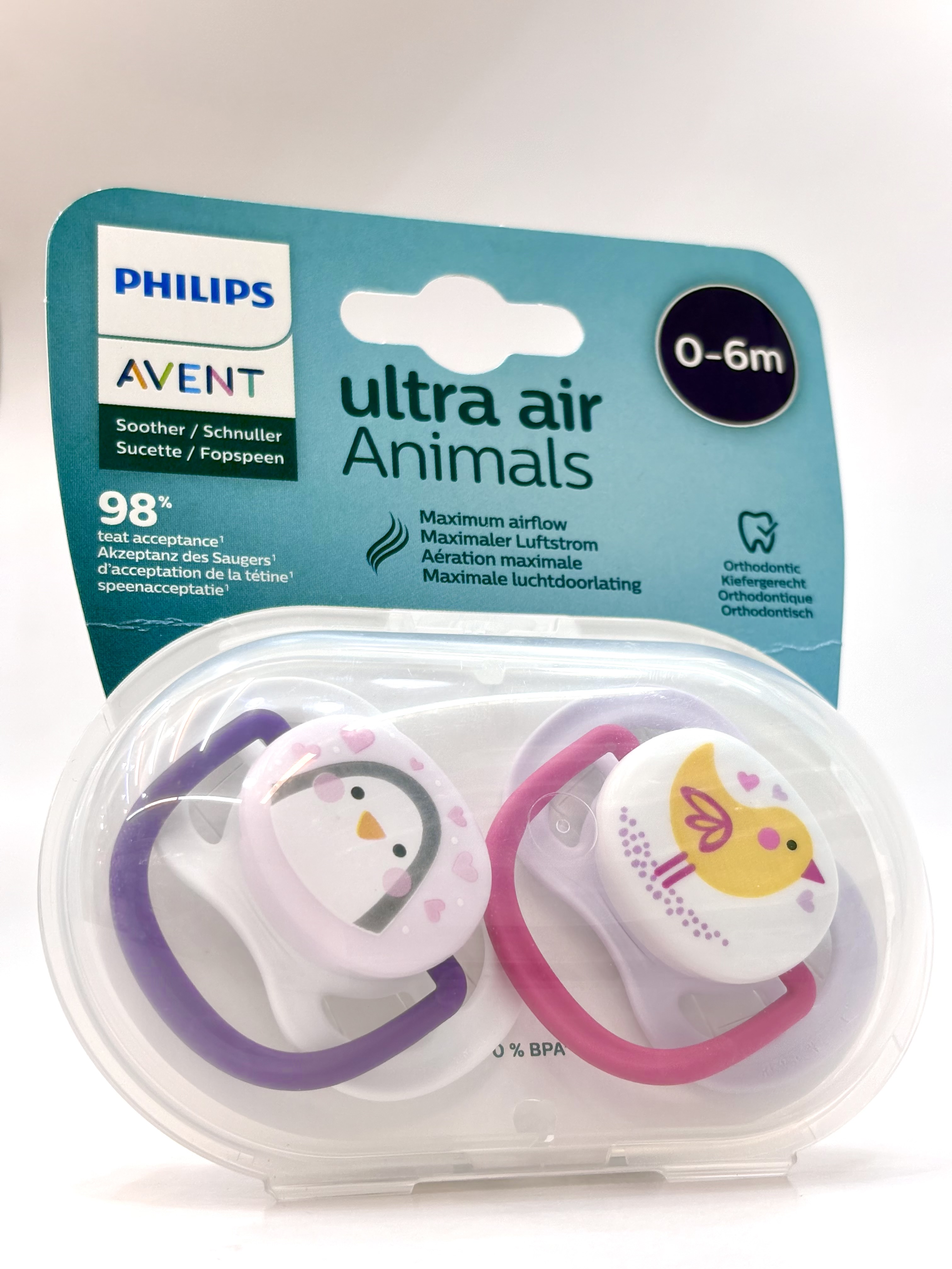 پستانک ارتودنسی اونت طرح جوجه مناسب نوزادان 0 تا 6 ما