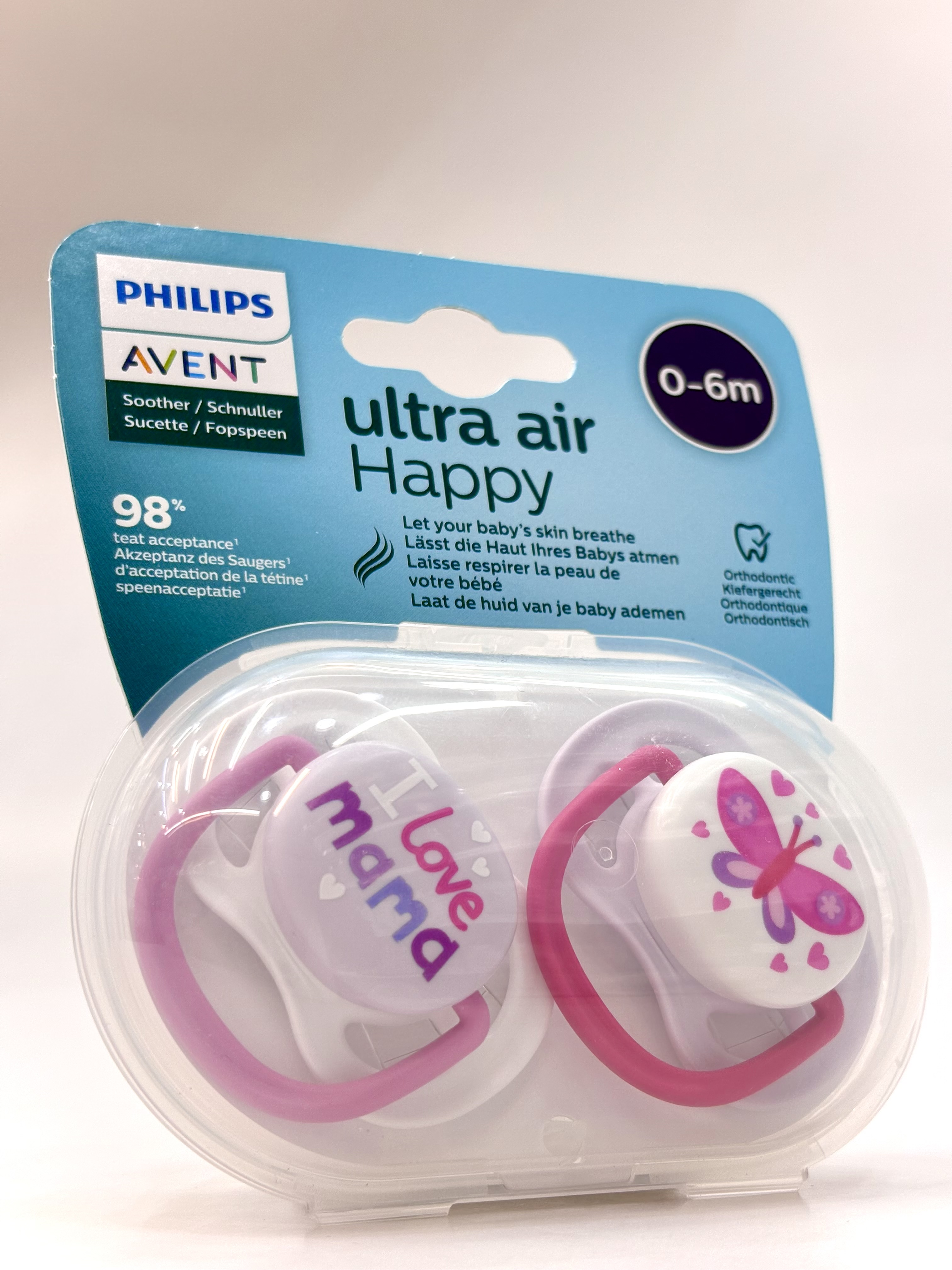 پستانک ارتودنسی اونت طرح پروانه مناسب نوزادان 0 تا 6 ما