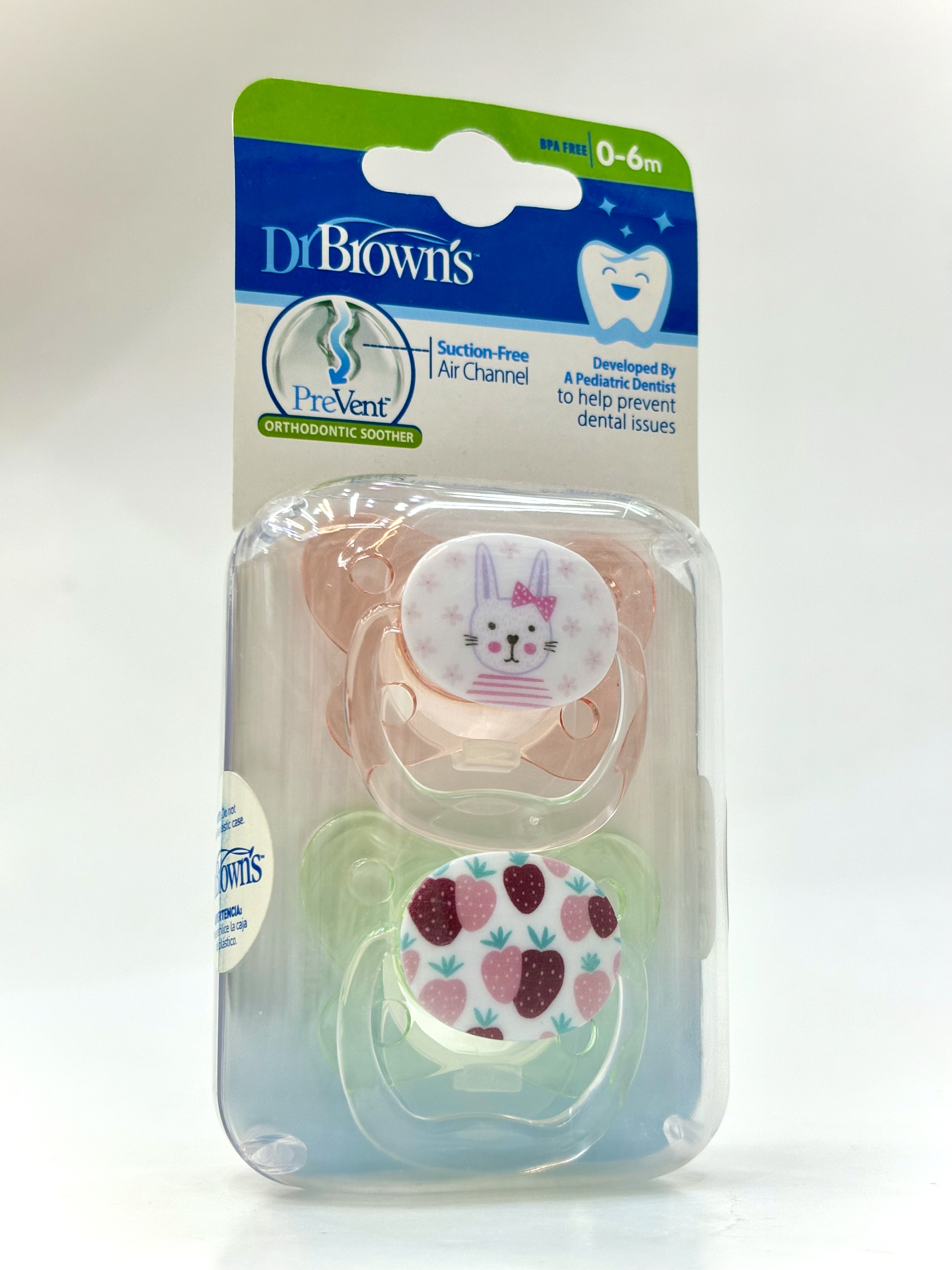 پستانک ارتودنسی دکتر براون طرح توت فرنگی مناسب نوزادان 0 تا 6 ماه
