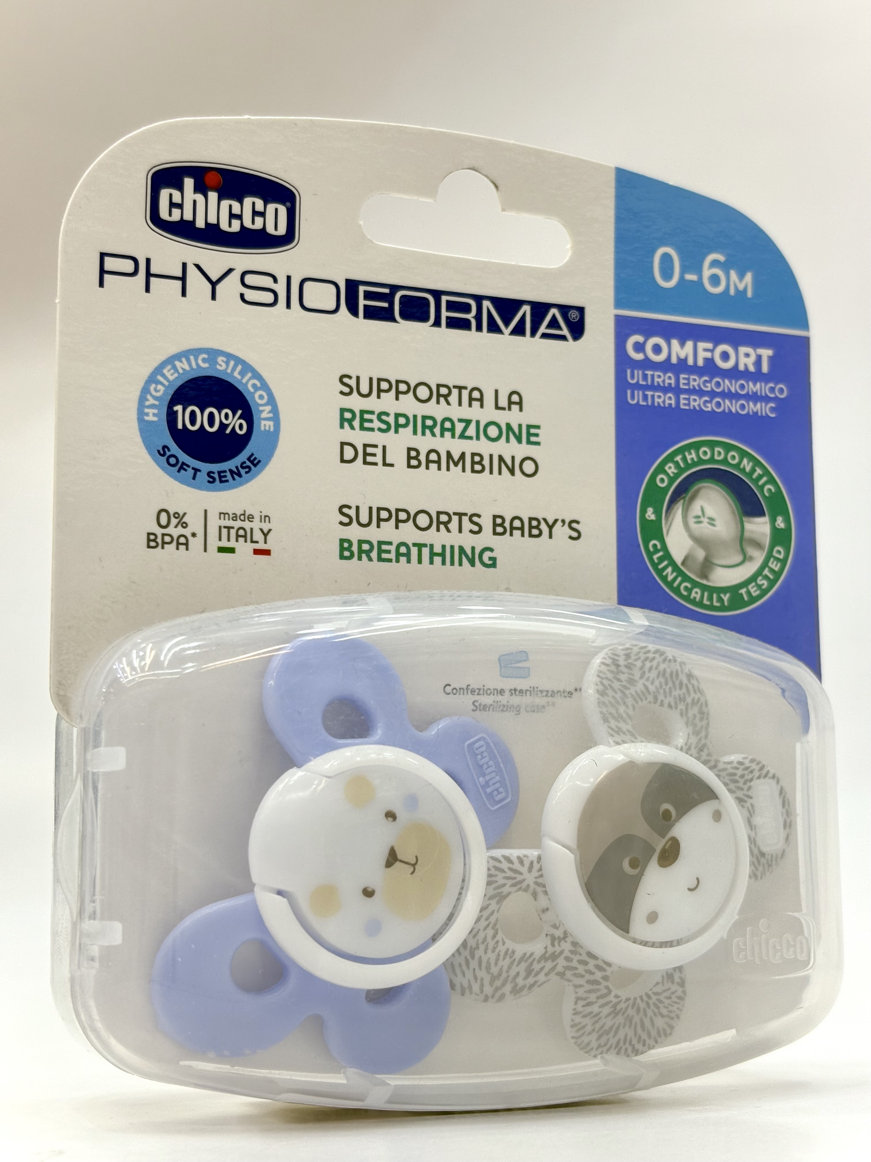 پستانک دو عددی طرح خرس چیکو مناسب نوزادان 0 تا 6 ماه