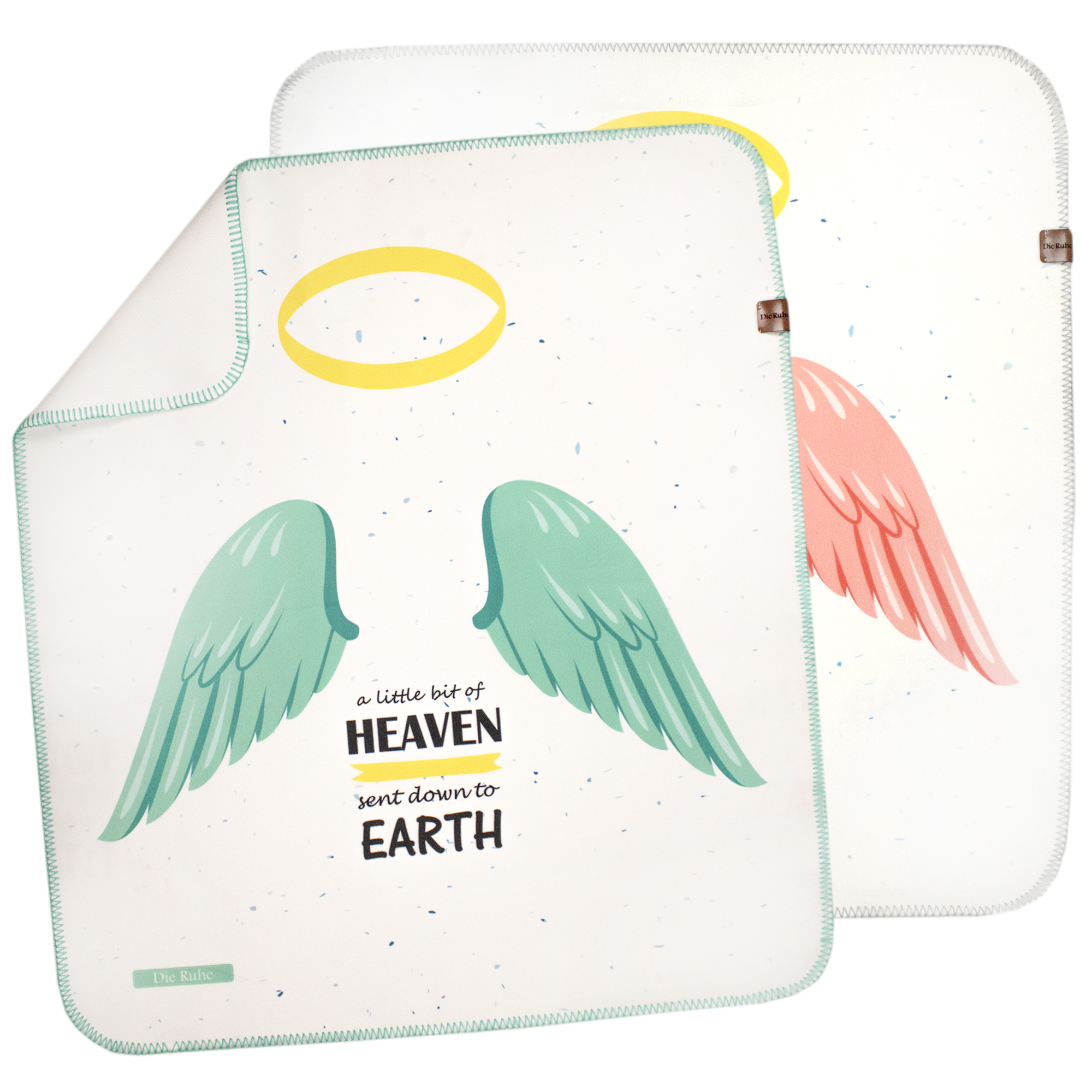 زیرانداز تعویض نوزاد طرح بال فرشته دی‌روحه ضدآب و قابل شستشو