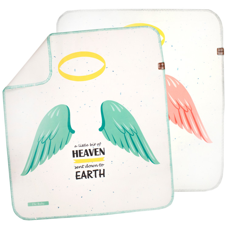 زیرانداز تعویض نوزاد طرح بال فرشته دیروحه ضدآب و قابل شستشو