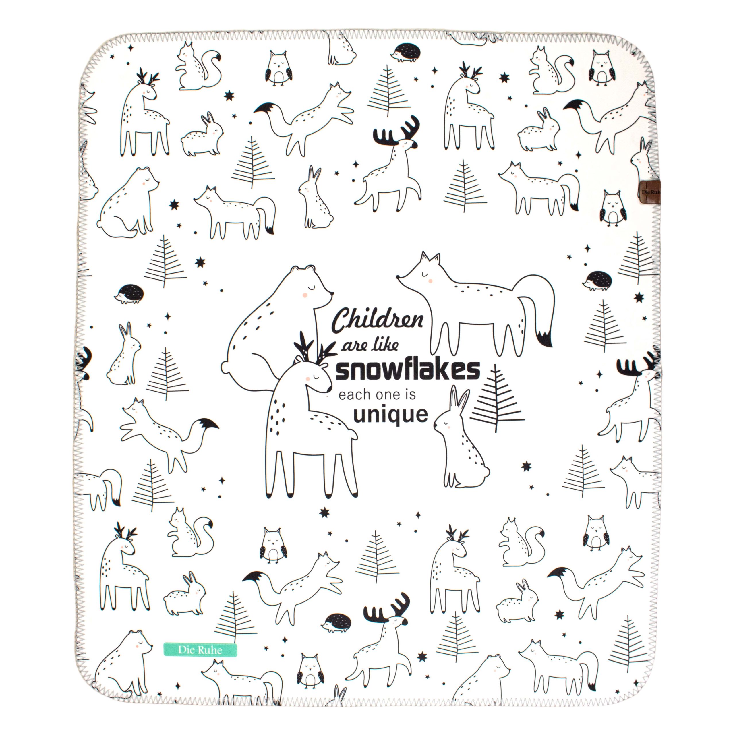 زیرانداز تعویض نوزاد طرح برفی دی‌روحه ضدآب و قابل شستشو