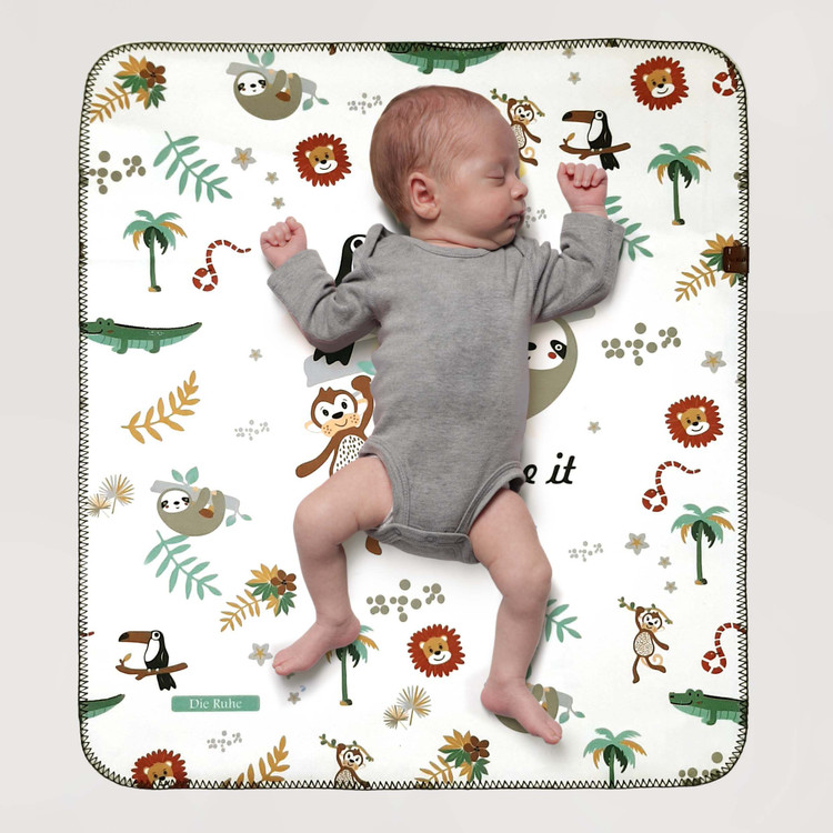 زیرانداز تعویض نوزاد طرح جنگل دیروحه ضدآب و قابل شستشو