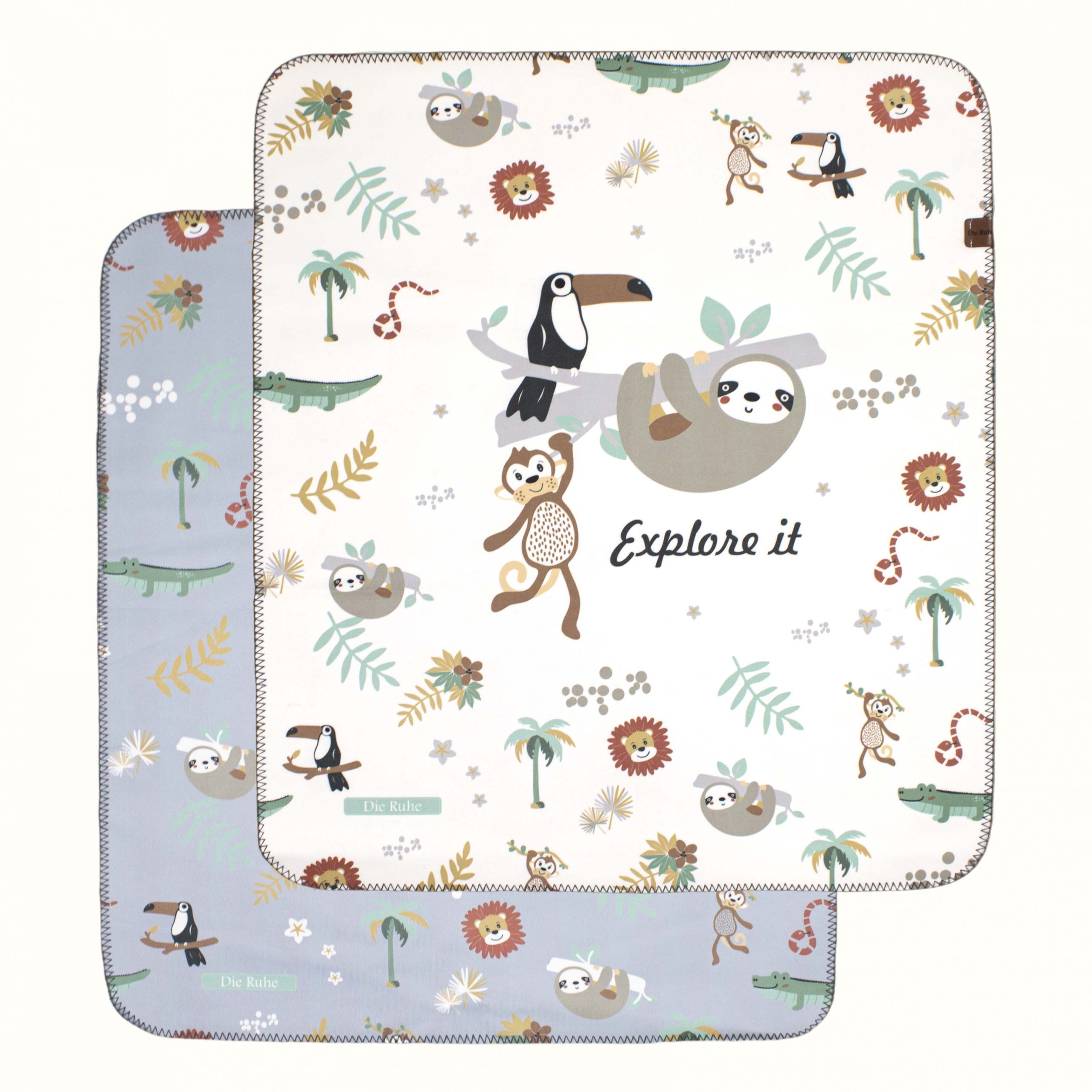 زیرانداز تعویض نوزاد طرح جنگل دی‌روحه ضدآب و قابل شستشو