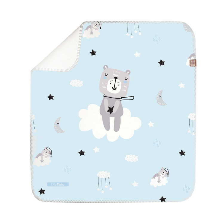 زیرانداز تعویض نوزاد طرح خرس آبی دیروحه ضدآب و قابل شستشو