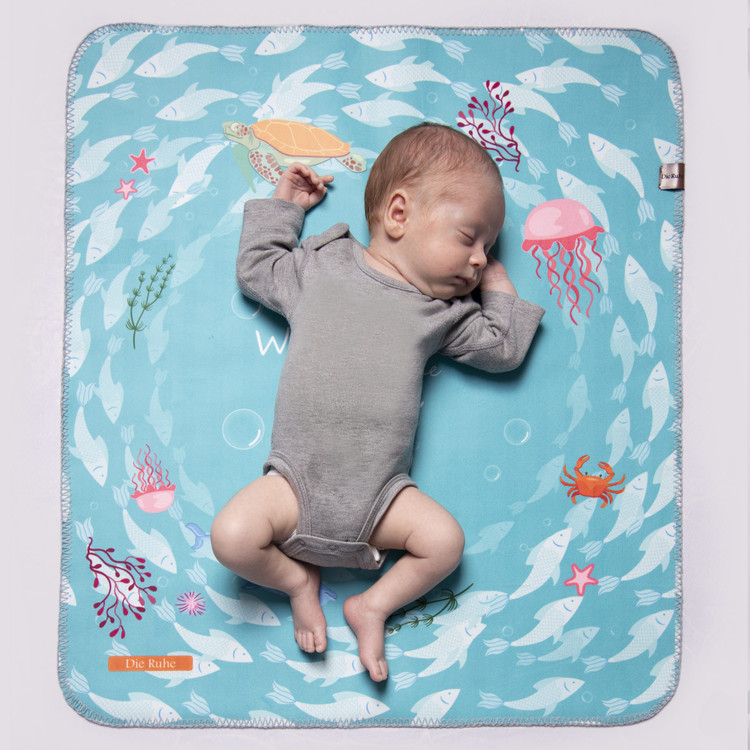 زیرانداز تعویض نوزاد طرح دریا دیروحه ضدآب و قابل شستشو