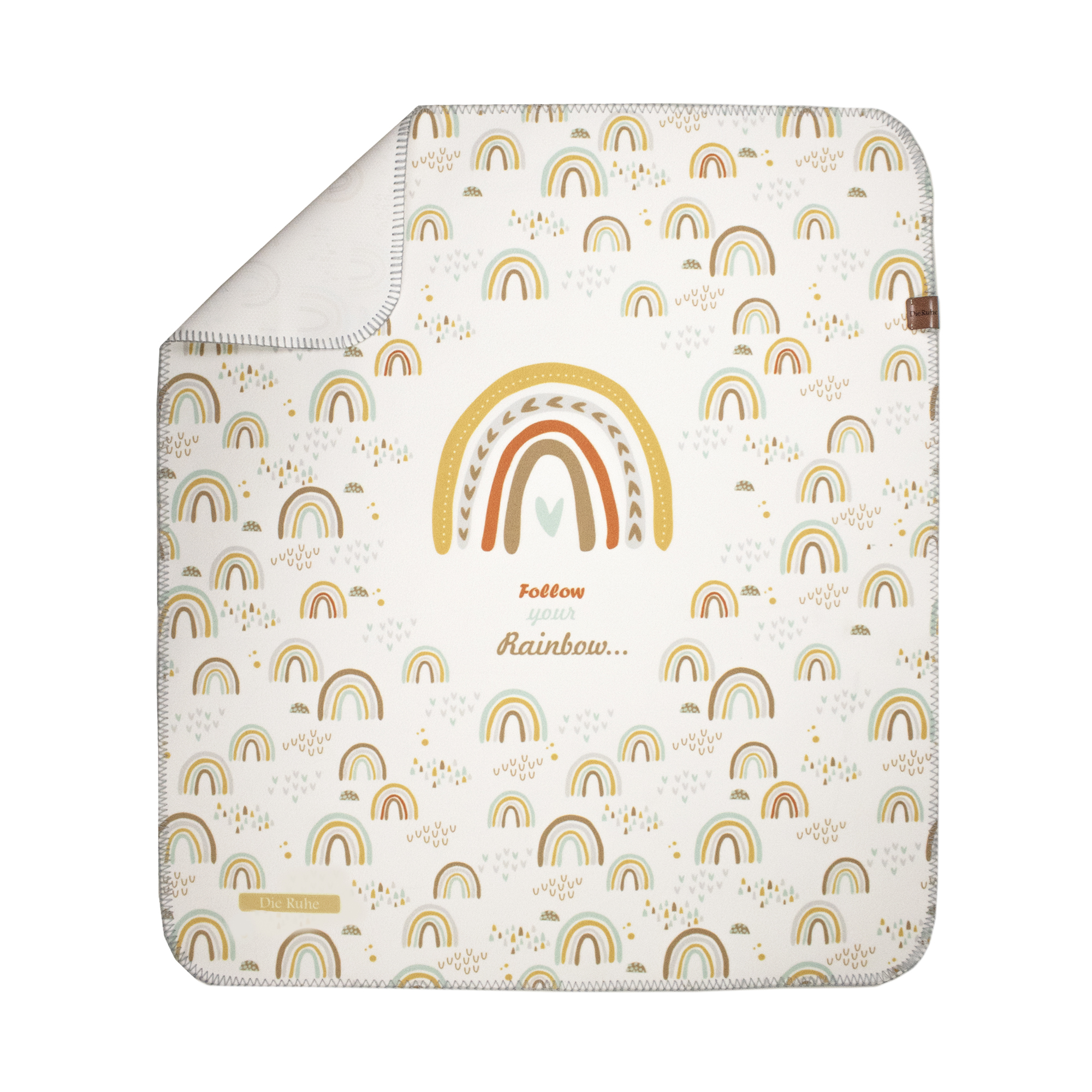 زیرانداز تعویض نوزاد طرح رنگین کمان دی‌روحه ضدآب و قابل شستشو