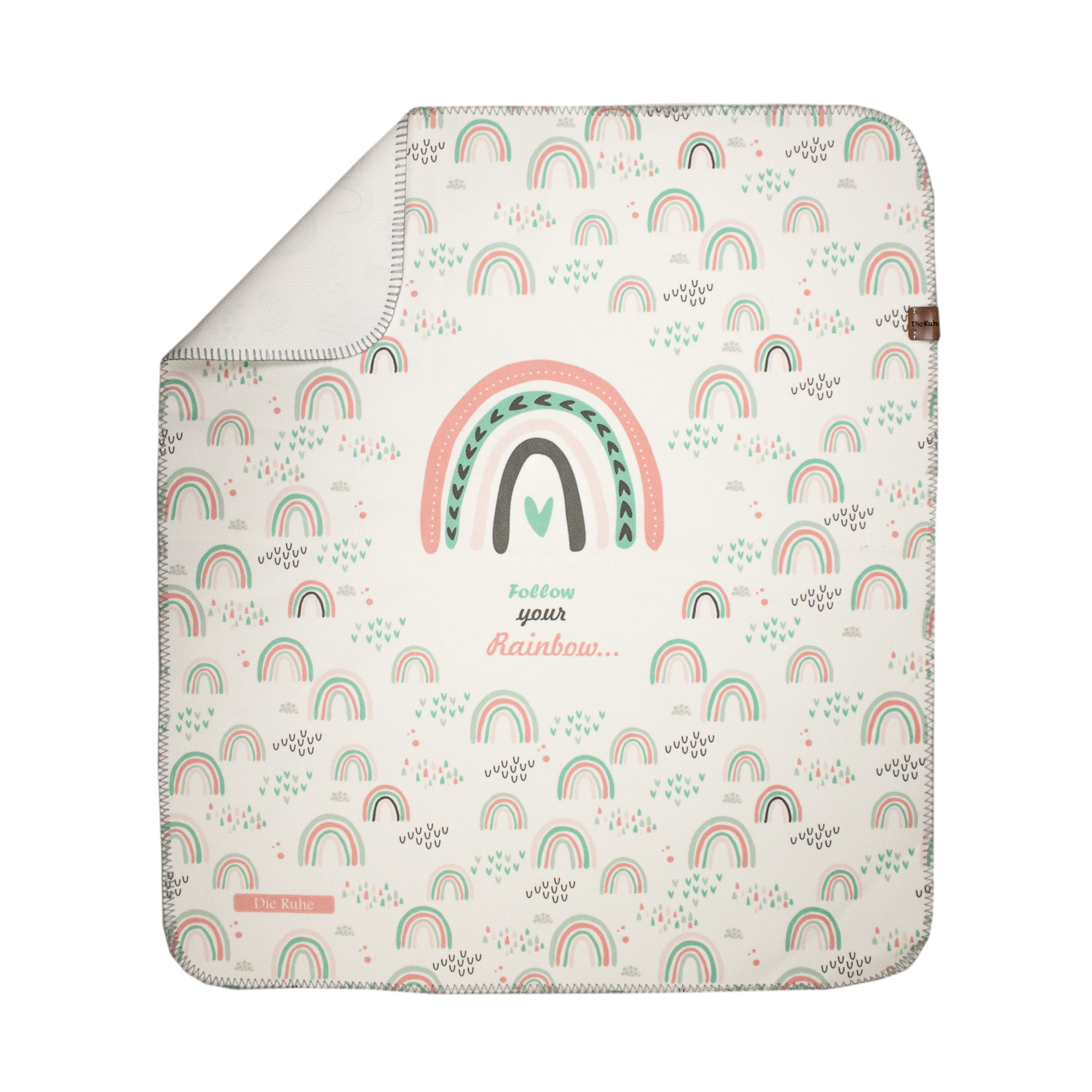 زیرانداز تعویض نوزاد طرح رنگین کمان دی‌روحه ضدآب و قابل شستشو