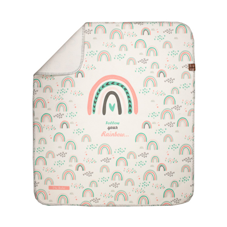 زیرانداز تعویض نوزاد طرح رنگین کمان دیروحه ضدآب و قابل شستشو