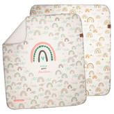 زیرانداز تعویض نوزاد طرح رنگین کمان دیروحه ضدآب و قابل شستشو