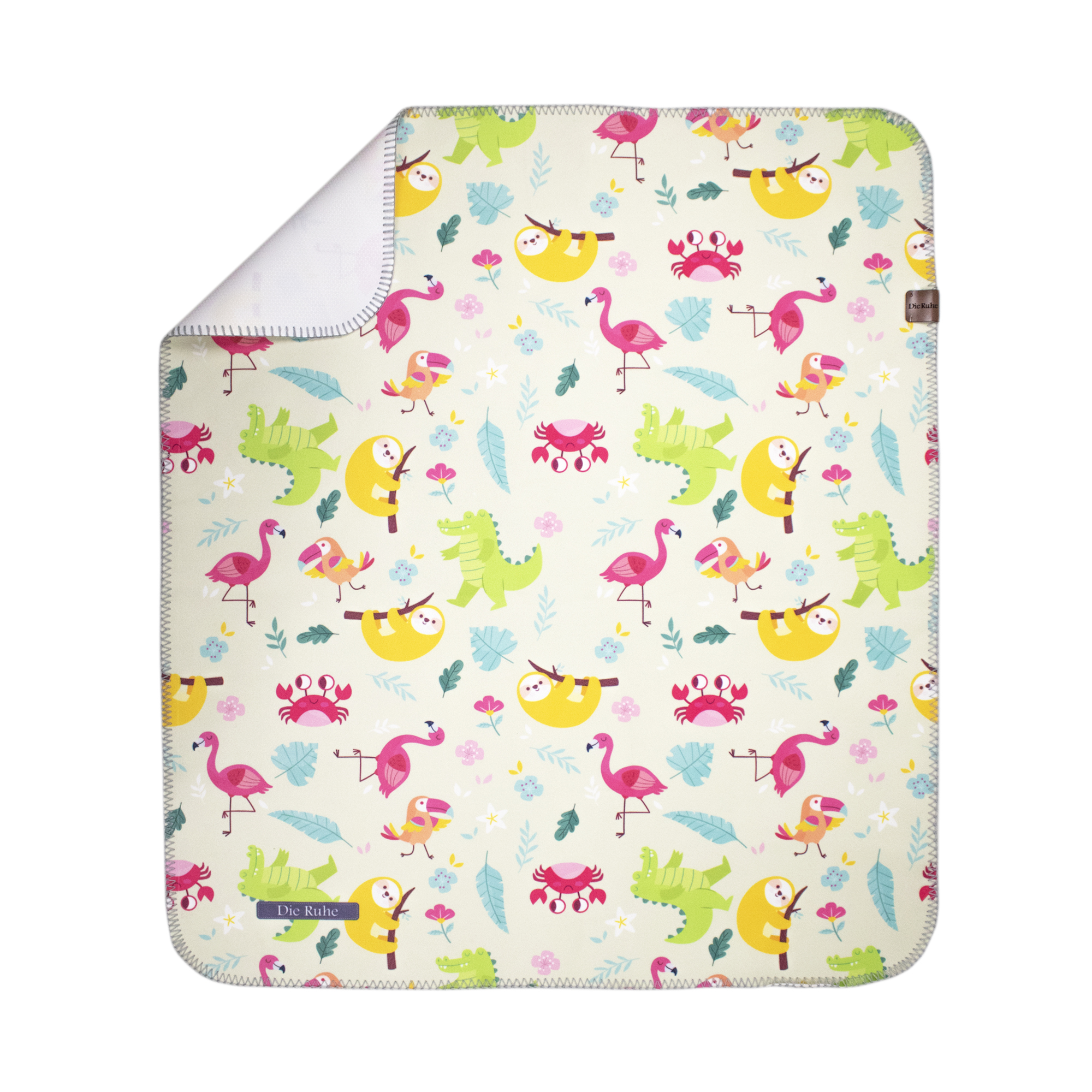 زیرانداز تعویض نوزاد طرح فلامینگو دی‌روحه ضدآب و قابل شستشو