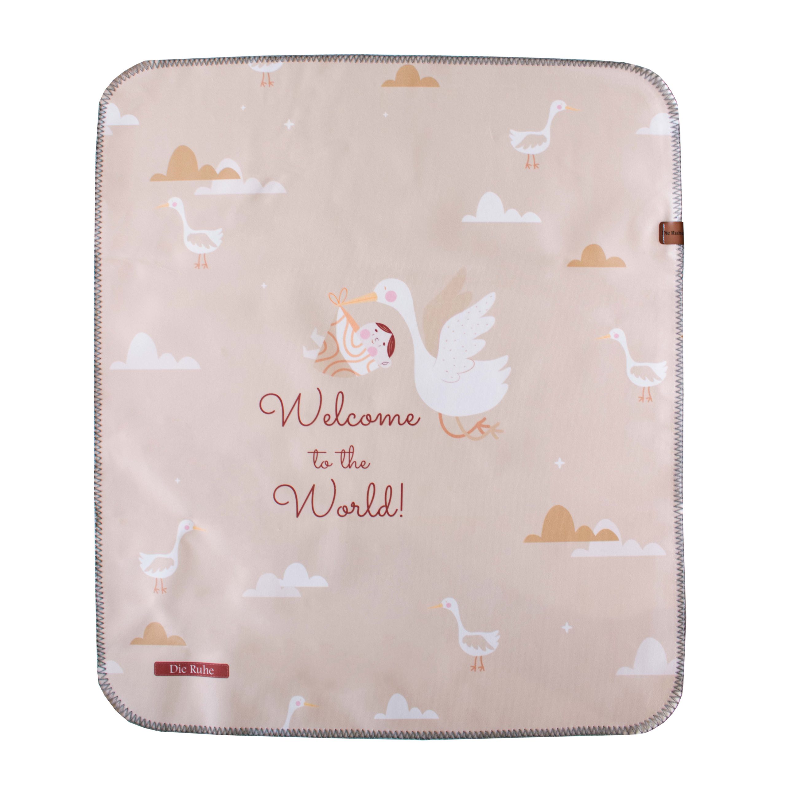 زیرانداز تعویض نوزاد طرح لک لک دی‌روحه ضدآب و قابل شستشو