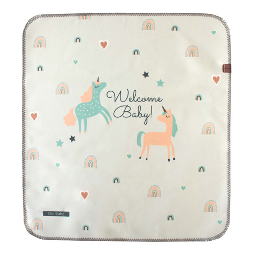 زیرانداز تعویض نوزاد طرح یونیکورن دیروحه ضدآب و قابل شستشو