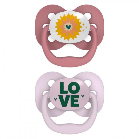 پستانک 0 تا 6 ماه بادامی طرح Love دکتر براون Dr.Brown's