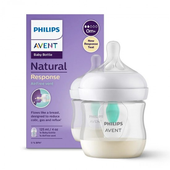 شیشه شیر نچرال 125میل سوپاپ دار AirFree فیلیپس اونت PHILIPS AVENT
