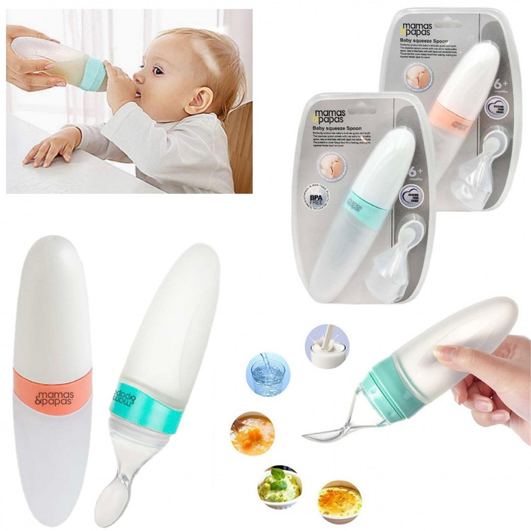 سرلاک خوری قاشق دار سیلیکونی ماماس پاپاس mamas & papas